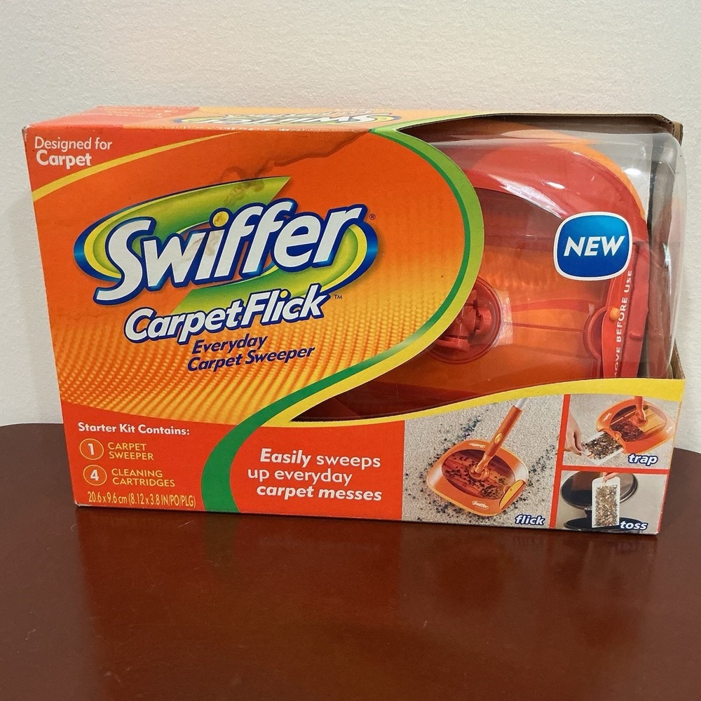Swiffer Carpet Flick Carpet Sweeper Starter Kit Original‎ Box NOS